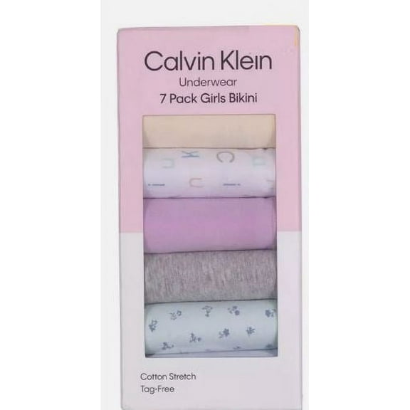 Calvin Klein Girls’ Bikini Underwear 7-Pack, Multicolor XL