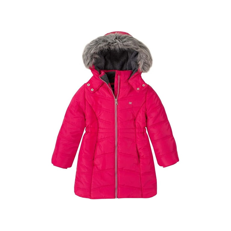 Girls' Heavyweight Puffer Jacket Sherpa Lined Bubble Coat