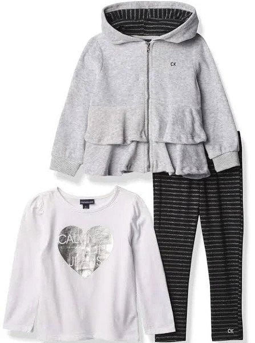 Calvin Klein Grey Multi Little Girl's 3-Piece Set, 3T 