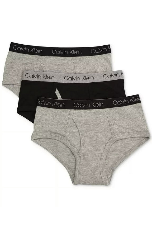 HEATHER GREY Little Boys & Big Boys 3-Pk. Cotton Briefs, US Medium