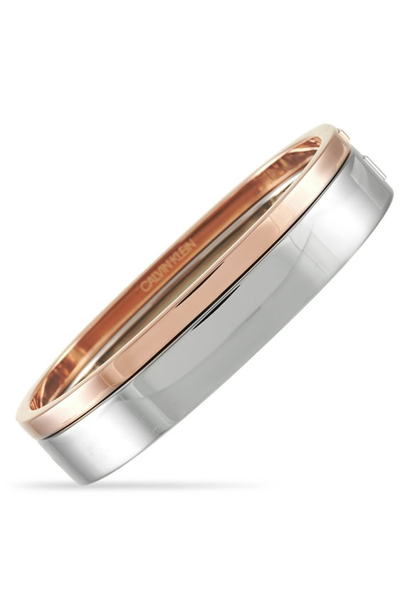 Hook Stainless Steel Rose Gold PVD Closed Bangle Bracelet Set