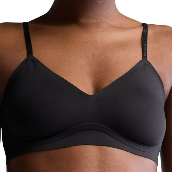 Calvin Klein Invisibles Comfort Lightly Lined Gel Wire Bralette QF7142 Color: Black Size: LARGE