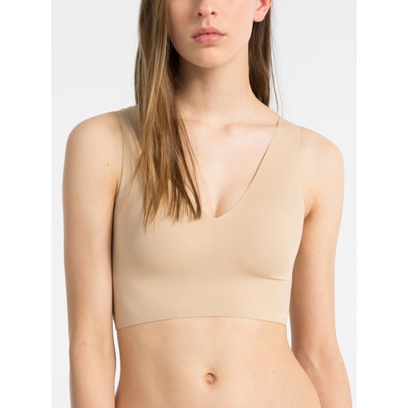 Calvin Klein Invisibles Lightly Lined V-Neck Bralette, Bare, XSmall