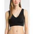 thumbnail image 1 of Calvin Klein Invisibles Lightly Lined V-Neck Bralette, Black, Medium, 1 of 2