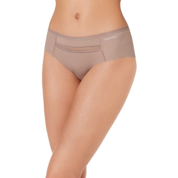 Calvin Klein Invisibles Mesh-Trim Hipster Panties, Brown, X-Large