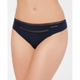 thumbnail image 1 of Calvin Klein Invisibles Thong with Mesh (QD3692) Shoreline, Large, 1 of 2