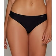 Calvin Klein Womens Invisibles Thongs, Black, Large