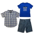 thumbnail image 1 of Calvin Klein Jeans Boys Button Shirt, T Shirt and Shorts Set 6 Blue, 1 of 1