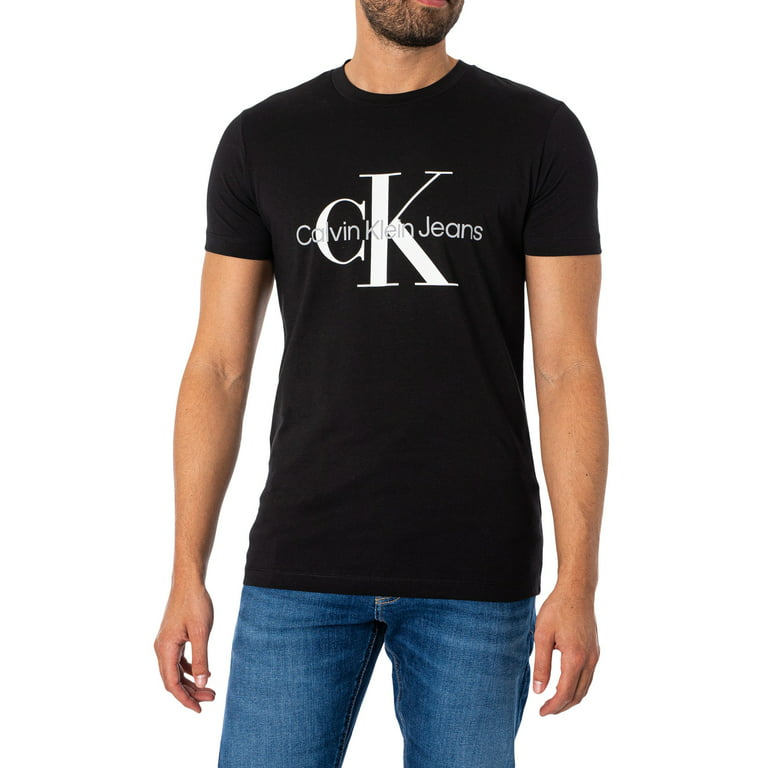 Klein T-Shirt, Monologo Black Slim Calvin Jeans Core