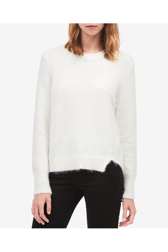 Jeans Fuzzy Asymmetrical Sweater Womens L White sweater MSRP $117