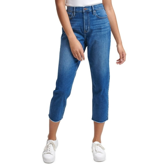 Calvin Klein Jeans High Rise Cropped Straight Leg Jeans Womens