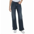 thumbnail image 1 of Calvin Klein Jeans High-Rise Flared Slit-Hem Jeans Women's 27 Sapphire, 1 of 4