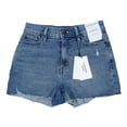 thumbnail image 1 of Calvin Klein Jeans High Rise Raw Hem Shorts Blue B4HP (Regular,25), 1 of 2