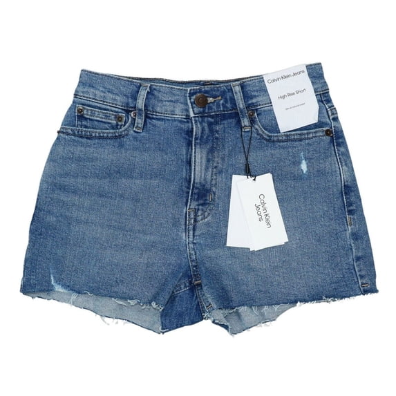 Calvin Klein Jeans High Rise Raw Hem Shorts Blue B4HP (Regular,25)