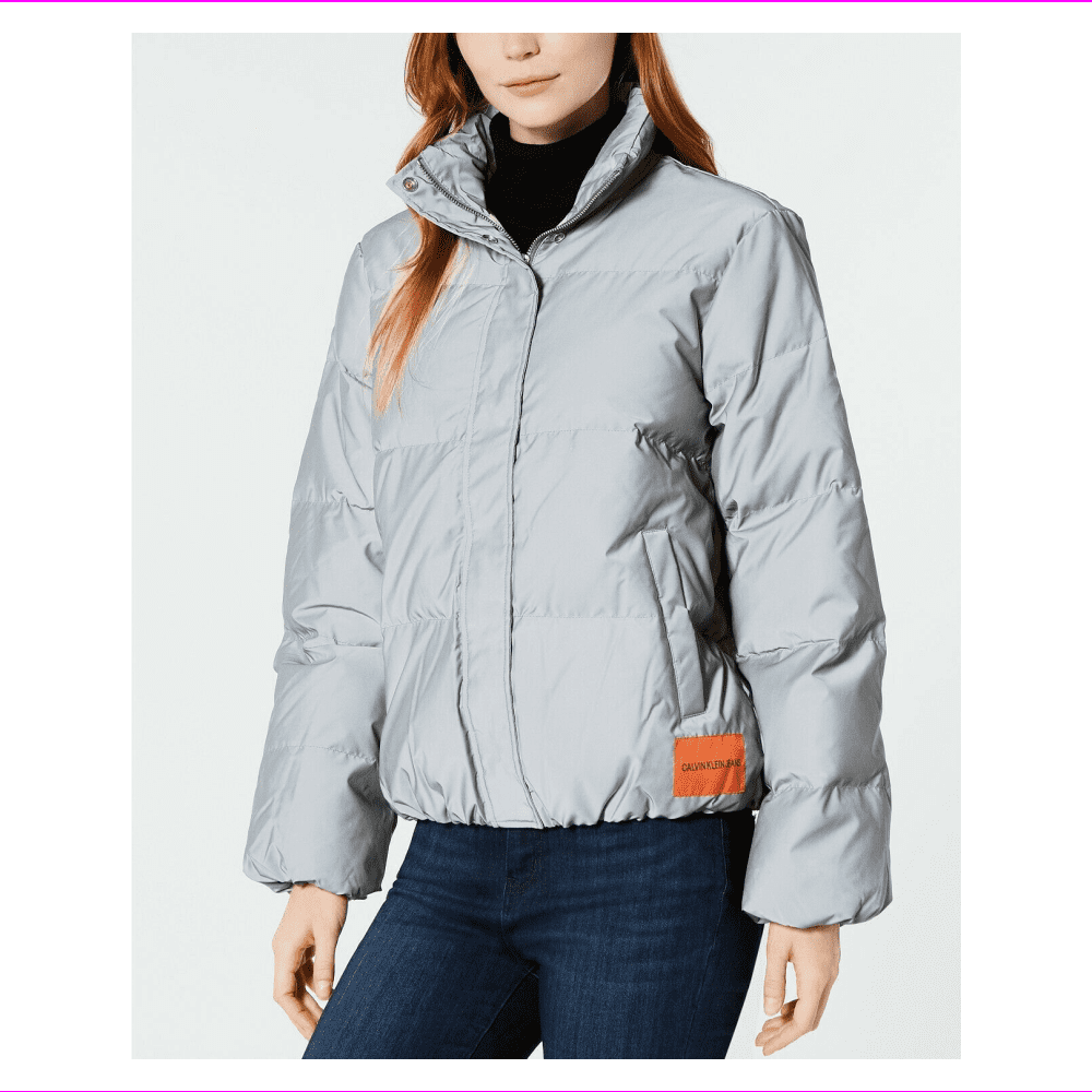 Calvin klein puffer jacket reflective sale