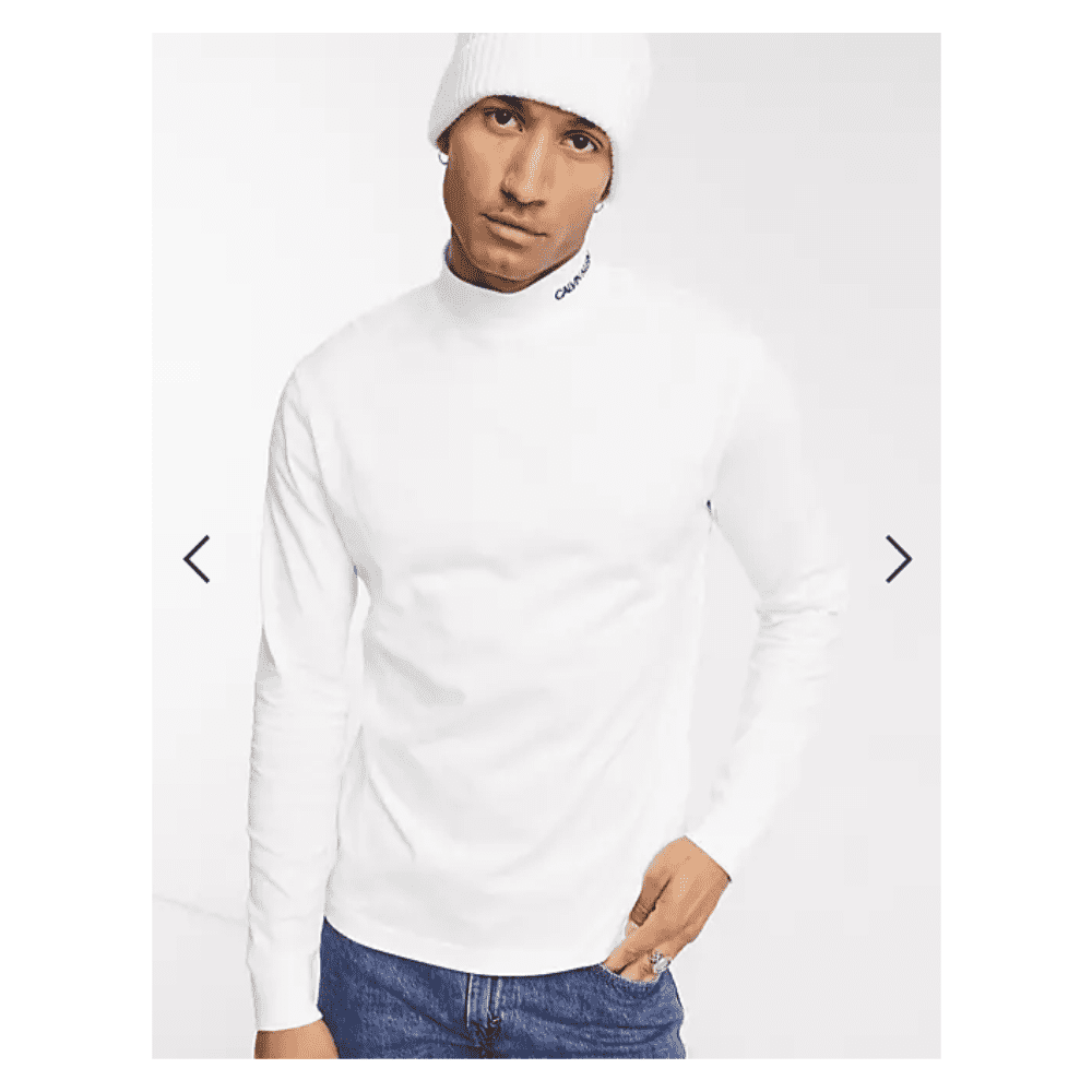 Calvin Klein Jeans Men Mock Neck Long Sleeve Organic Cotton