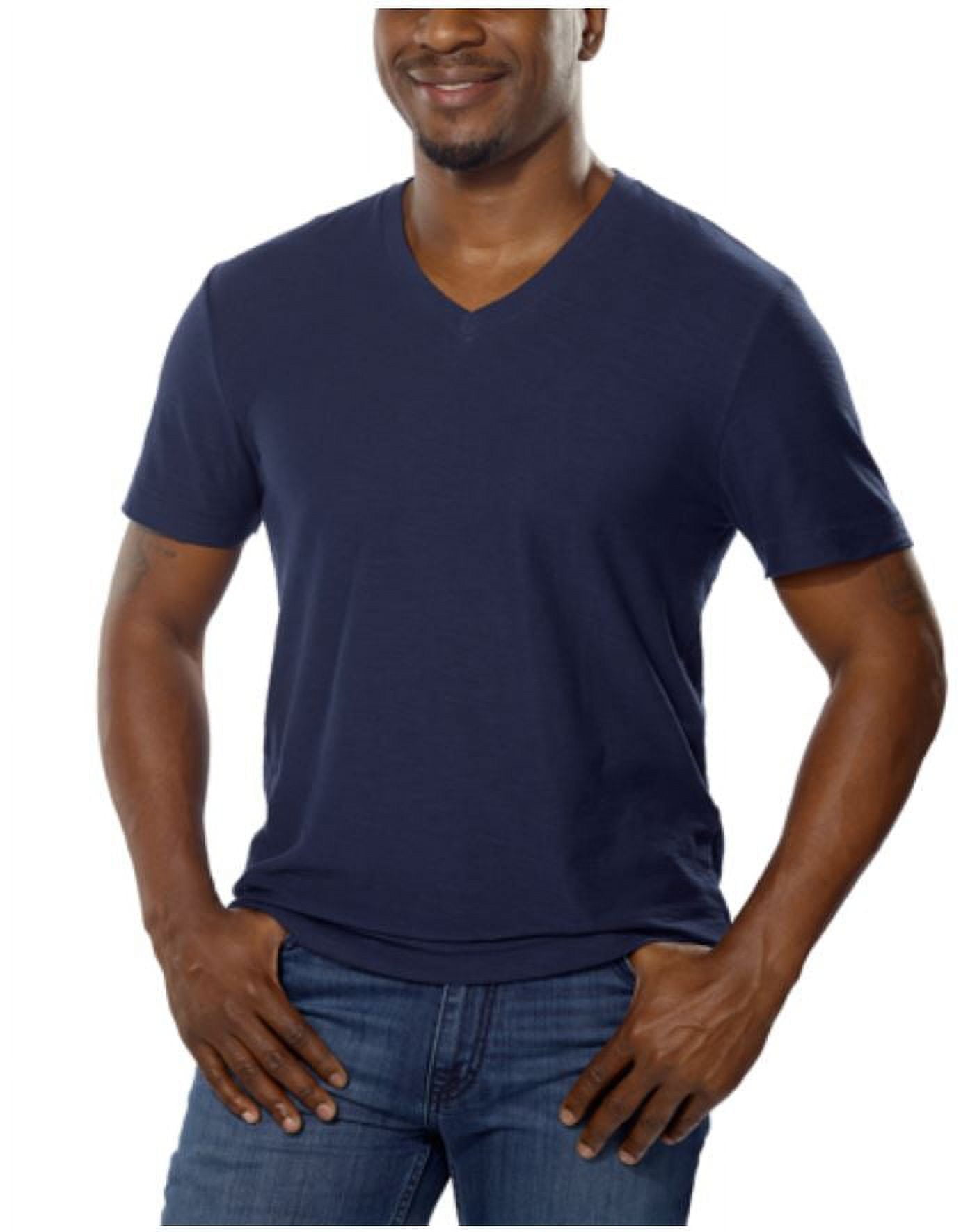 Calvin Klein Jeans Men\'s 100% T-Shirt Medium) (Navy V-Neck Cotton Armada
