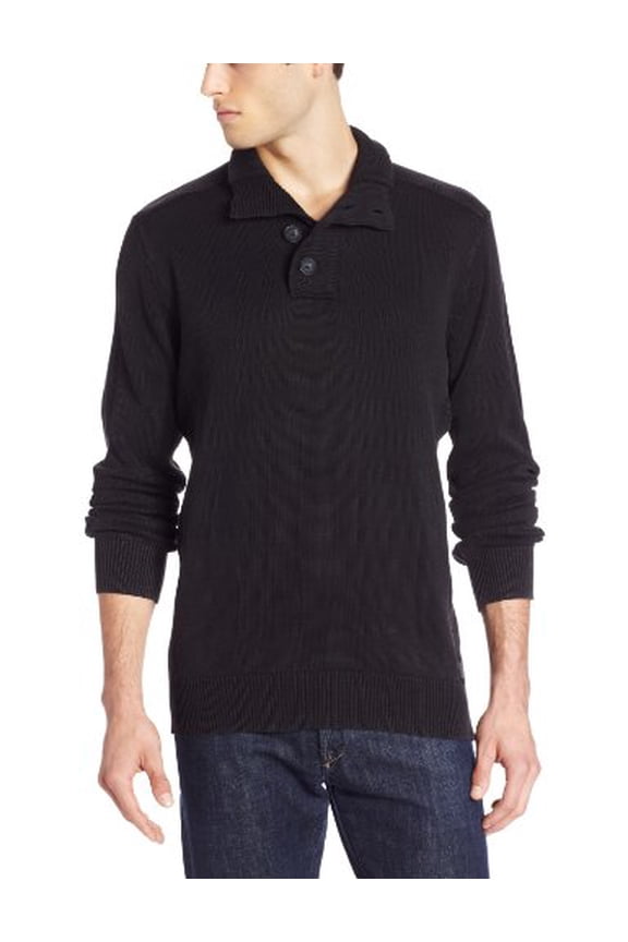 Men's 7GG Buttonfront Sweater, Black, XX-Large