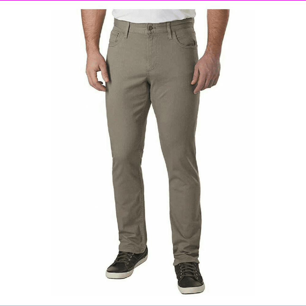 Calvin Klein Jeans Men's Stretch Straight Leg Cotton Twill Pants, Beige,  34X34