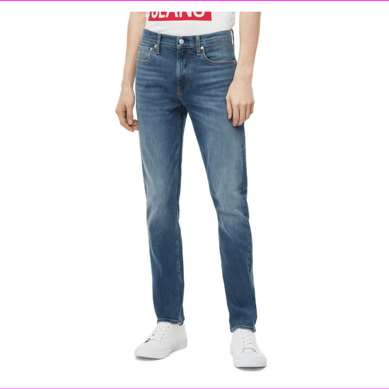 Calvin Klein Jeans Mens Etroit Slim Fit Jeans in Houston Mid Blue33X32