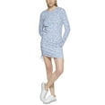 thumbnail image 1 of Calvin Klein Jeans Petite Cheetah Print Cinch Dress Geneva Blue PXS, 1 of 3