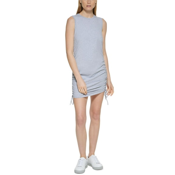 Calvin Klein Jeans Petite Sleeveless Cinch Dress Pearl Heather Grey PS