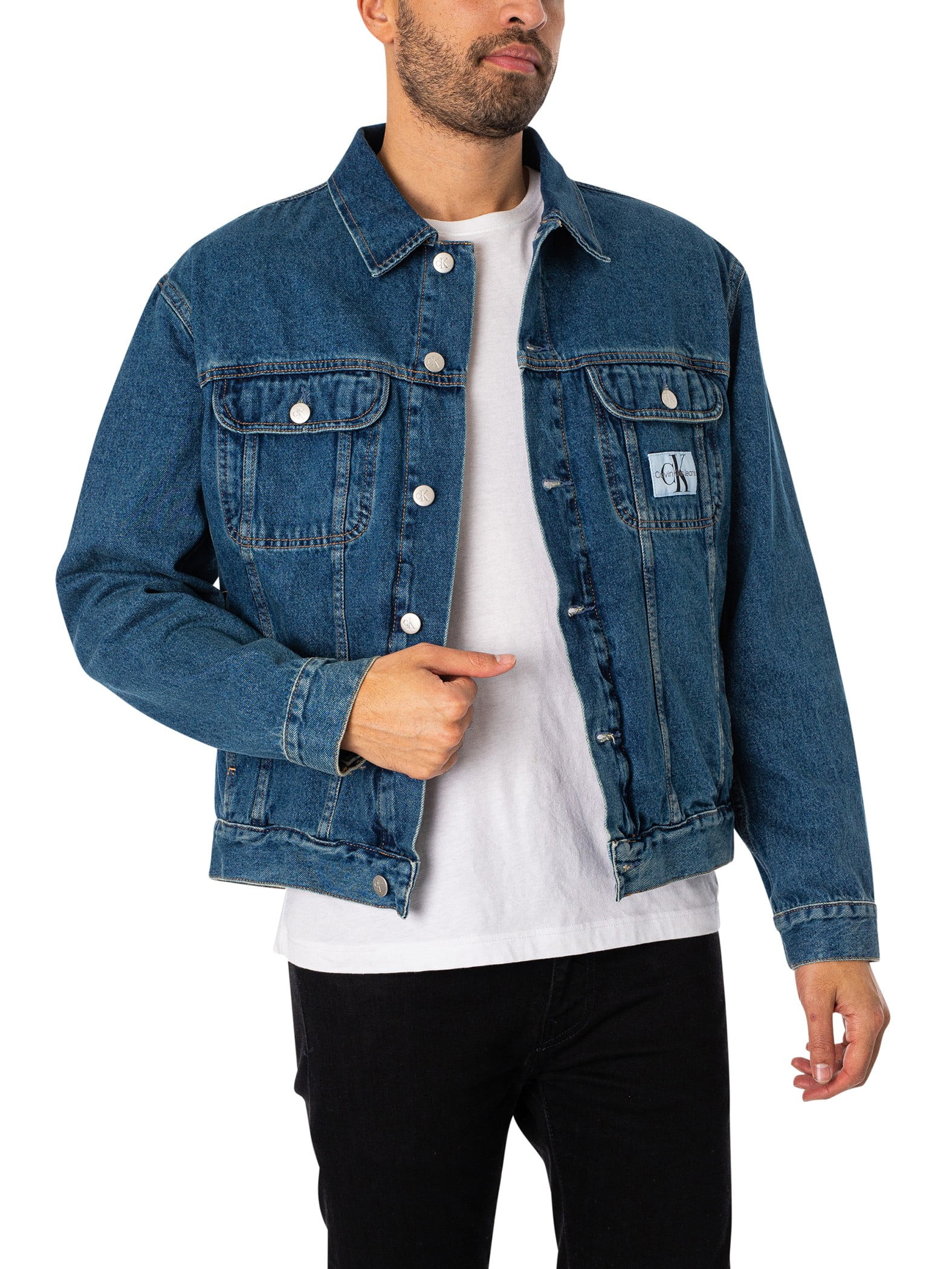 Calvin Klein Jeans Regular 90's Denim Jacket, Blue - Walmart.com Calvin Klein Jeans Regular 90's Denim Jacket, Blue - Walmart.com