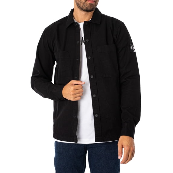 Calvin Klein Jeans Relaxed Essentials Ripstop Overshirt, Black