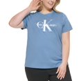 thumbnail image 1 of Calvin Klein Jeans Trendy Plus Size Foil Logo Graphic T-Shirt Stormy Blue 1X, 1 of 1