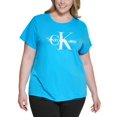 thumbnail image 1 of Calvin Klein Jeans Trendy Plus Size Foil Logo Graphic T-Shirt Turquoise 1X, 1 of 1