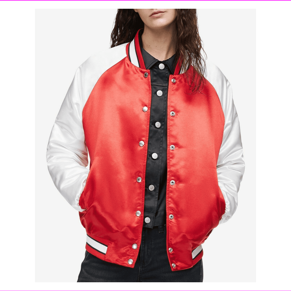 Calvin Klein Jeans Varsity Jacket Racing Red Size XL MSRP 168