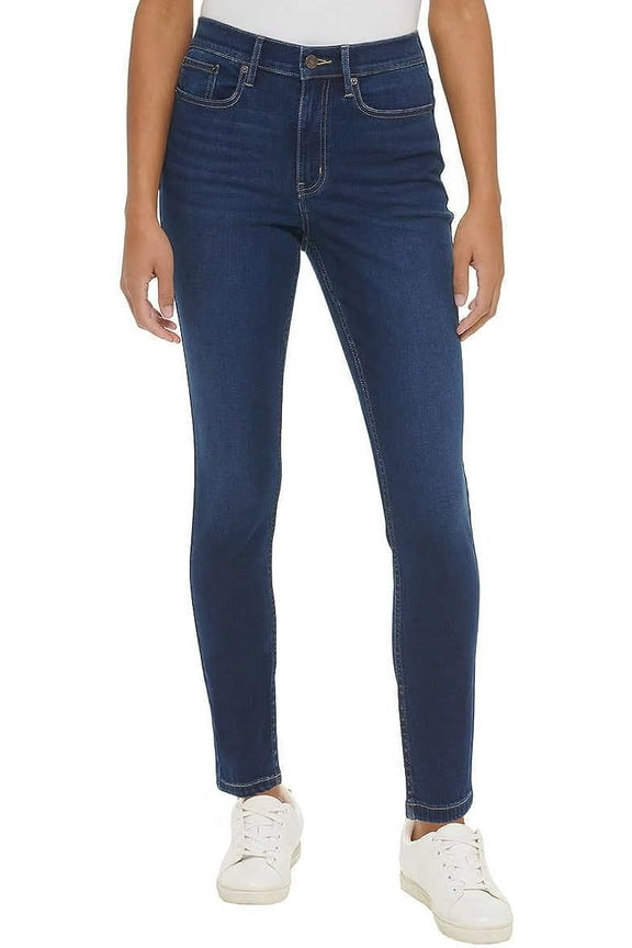 Jeans Women High Rise Skinny Jean (Dark Blue, 4)