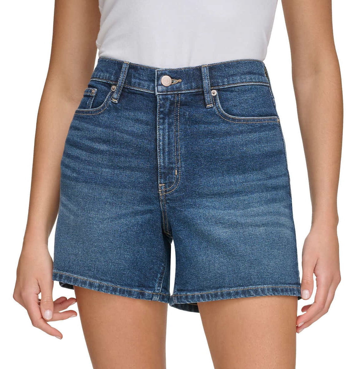 Calvin Klein Jeans Women s Denim Short Dark Blue 12 Walmart