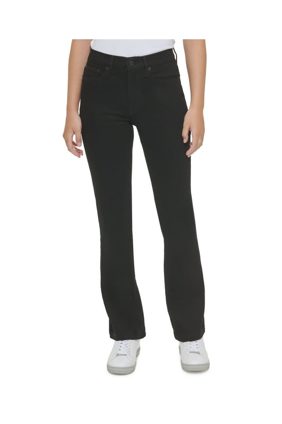 Womens High-Rise Bootcut Jeans, Black, 24