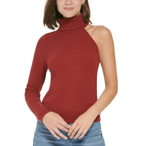 Women's One-Shoulder Turtleneck Top Syrah XL