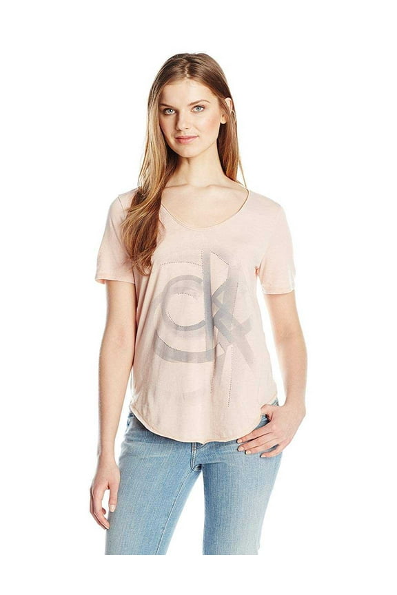 Jeans Womens Pixel Core Crew Shirt T-Shirt, (Misty Rose, Small)