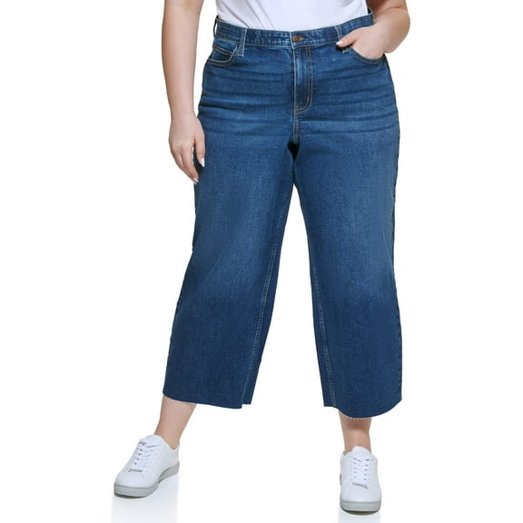 Calvin Klein Jeans Women's Plus Size Hi Rise Wide Leg Denim, Brighton, 20W