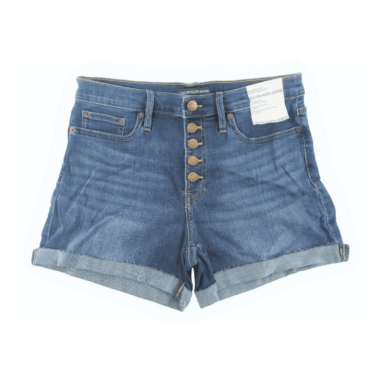 Calvin Klein Jeans Women s Repreve High Rise Buttonfly Short 4 CJDS8036 Size 28