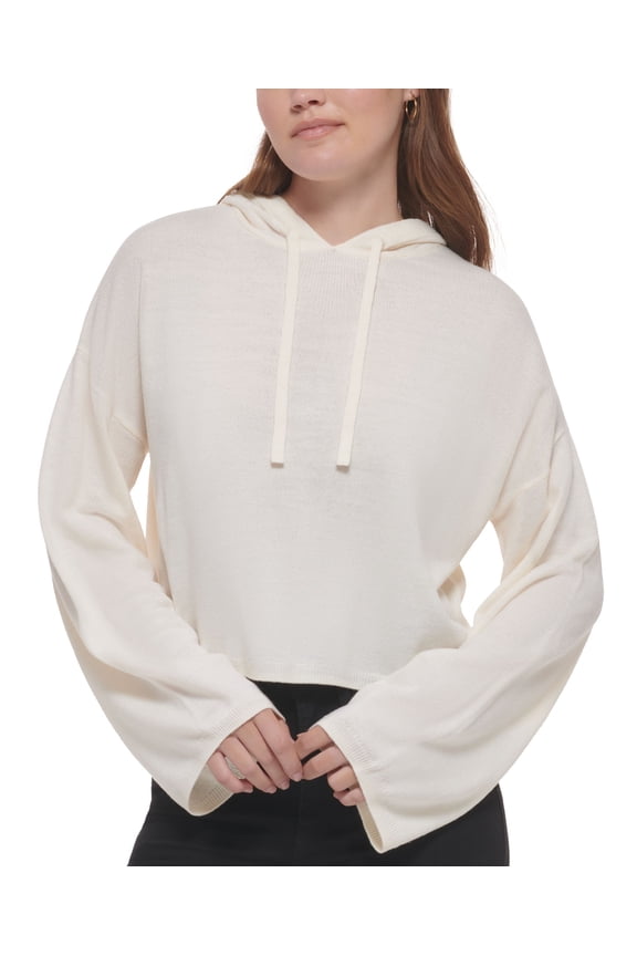 Women's Hooded Bell-Sleeve Top Porcelain M