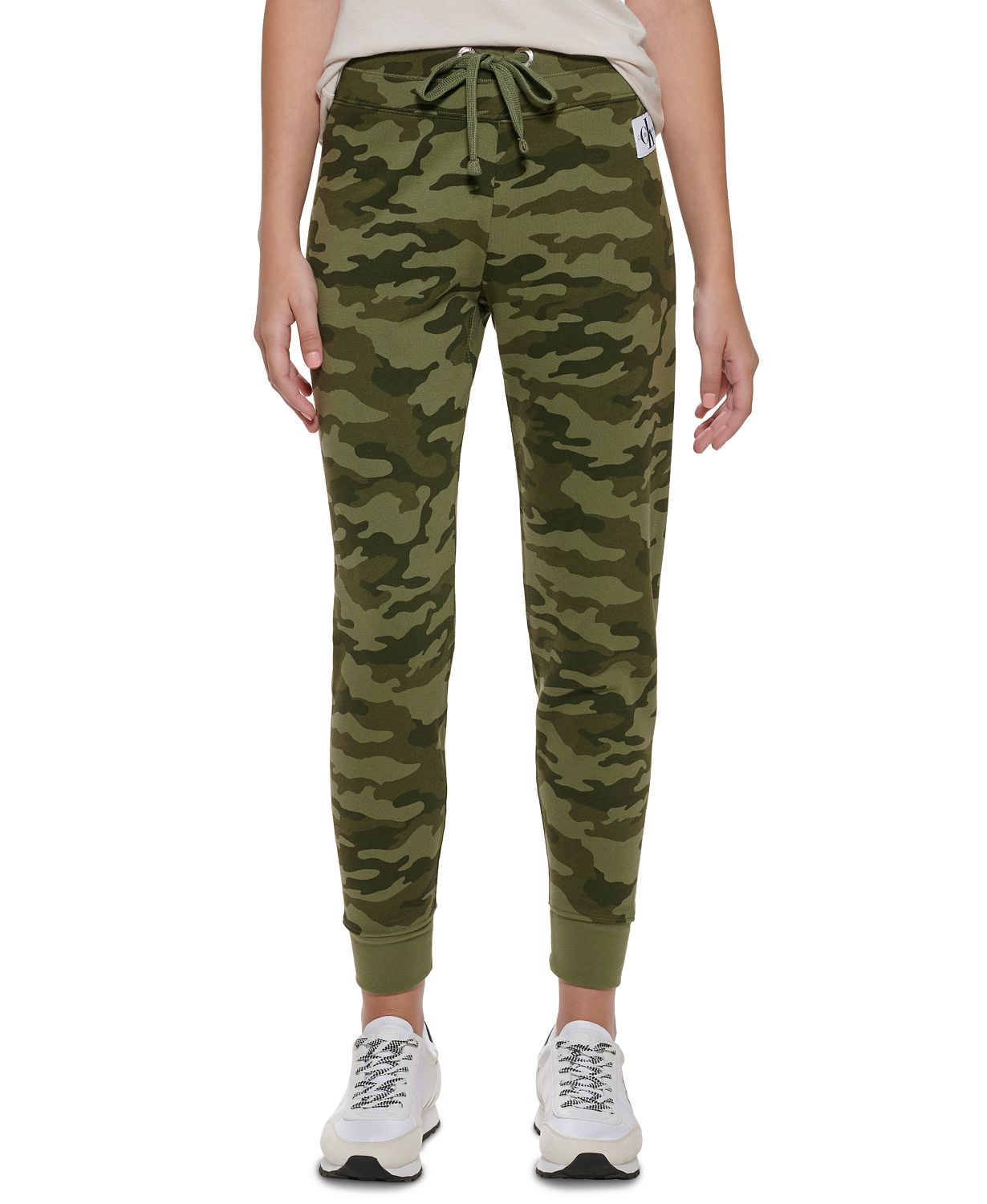 Calvin Klein Jeans Womens Camo Print Cropped Skinny Pants Green 30