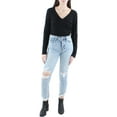 thumbnail image 1 of Calvin Klein Jeans Womens Petites V Neck Long Sleeve Bodysuit, 1 of 2