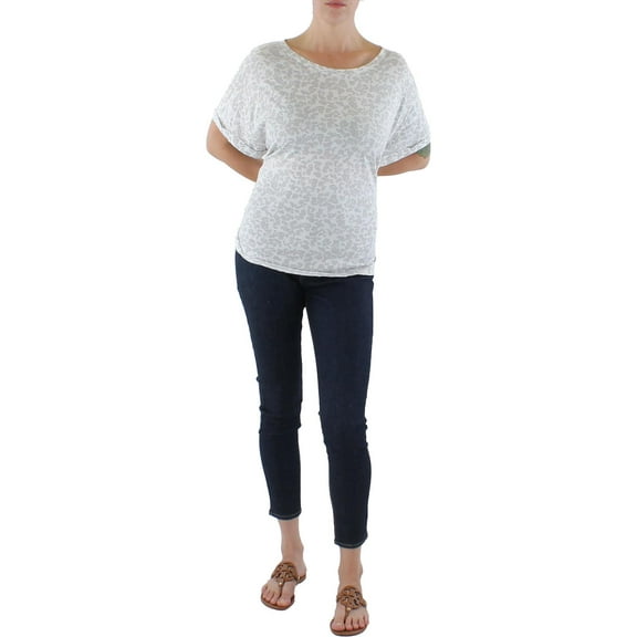 Calvin Klein Jeans Womens Plus Animal Print Crewneck T-Shirt