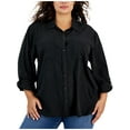 thumbnail image 1 of Calvin Klein Jeans Womens Plus Collar Trendy Button-Down Top, 1 of 2