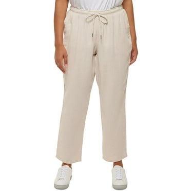 Calvin Klein Jeans Womens Plus Textured Ankle Straight Leg Pants