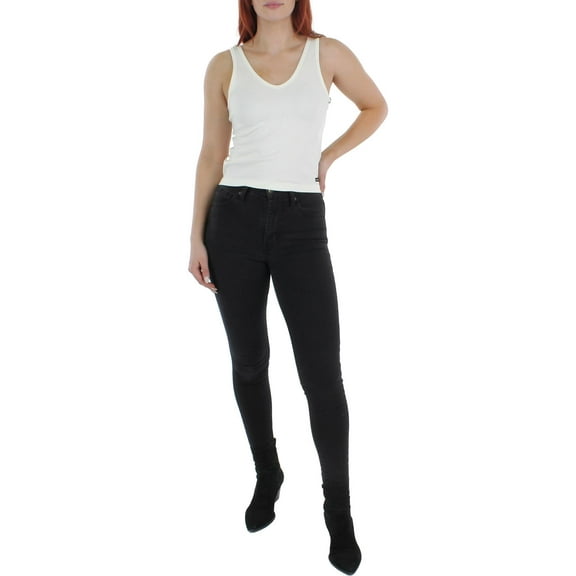 Calvin Klein Jeans Womens Ribbed V-Neck Tank Top
