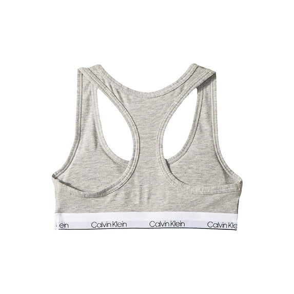 Calvin Klein Girls' Kids Modern Cotton Molded Bralette with Cookies, Small, Heather Grey