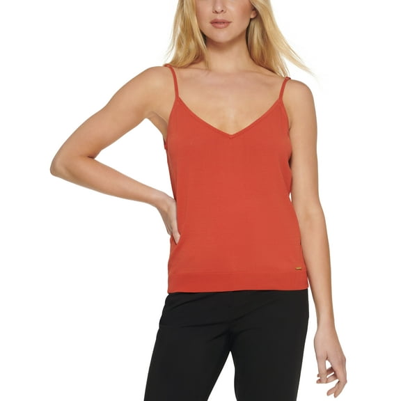 Calvin Klein Knit V Neck Camisole Spicy Orange L