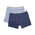 thumbnail image 1 of Calvin Klein LIGHT BLUE/NAVY Kid's Boys' 2-Pk. Cotton Boxer Briefs, US Small (6/7), 1 of 1