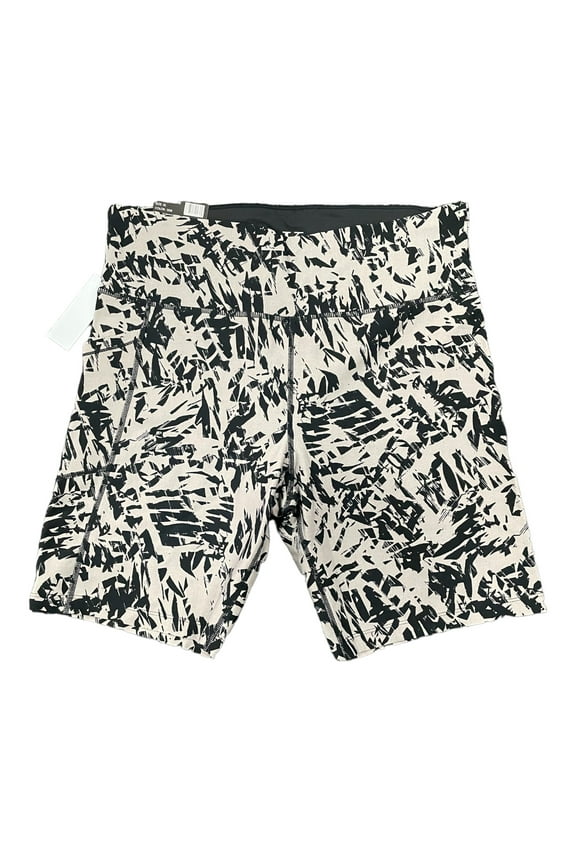 Ladies CK Logo Moisture Wicking High Rise Bike Short (Palm Wrap Moonrock, L)