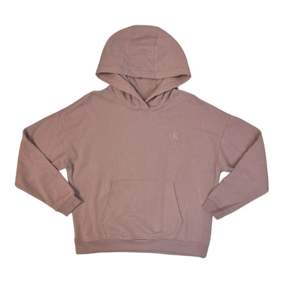 Calvin Klein Ladies Drop Shoulder Pull On Hooded Sweatshirt (Stardust, M)
